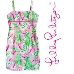 Lilly Pulitzer Pink and Green Floral Mini Dress